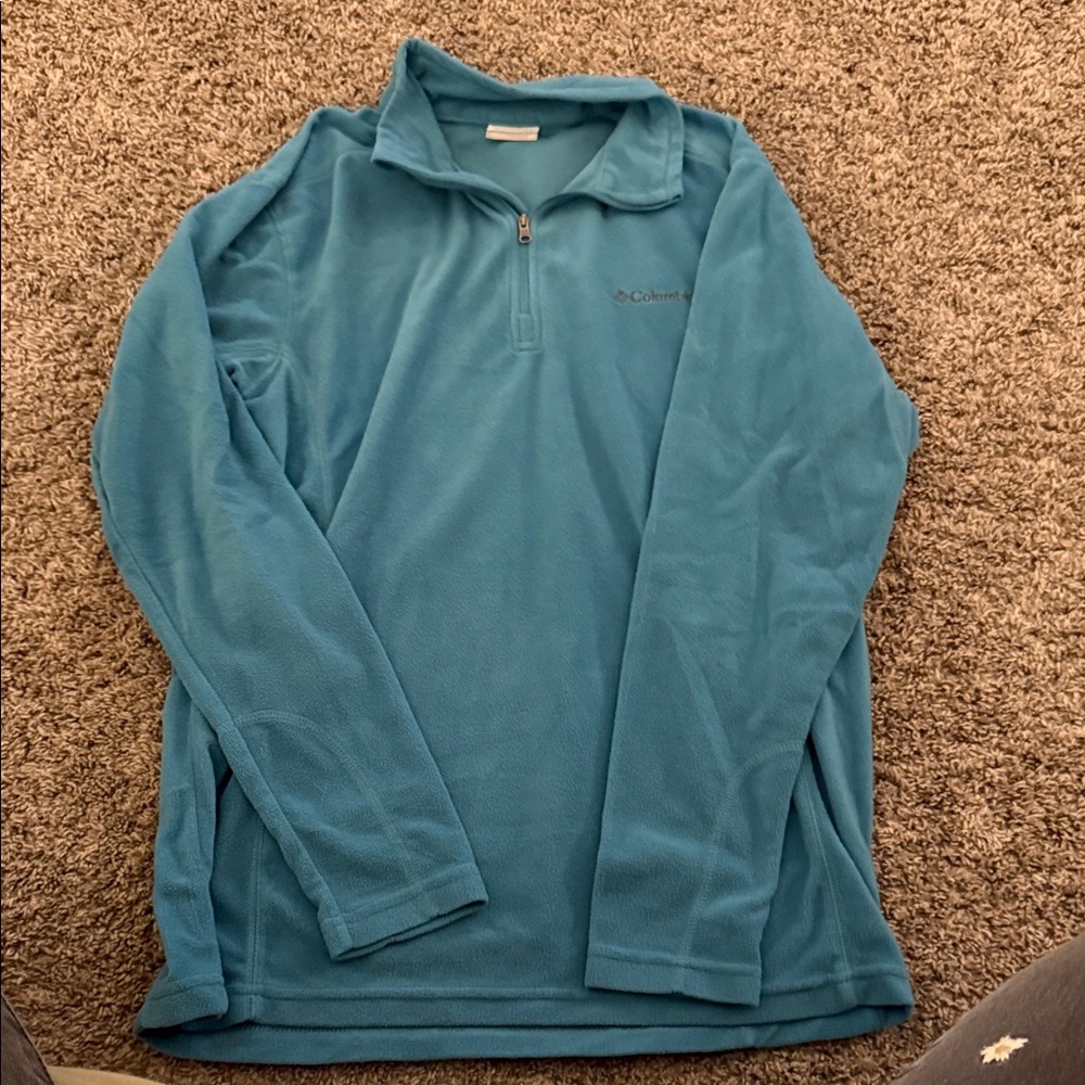 Columbia Blue Quarter-Zip Fleece Top